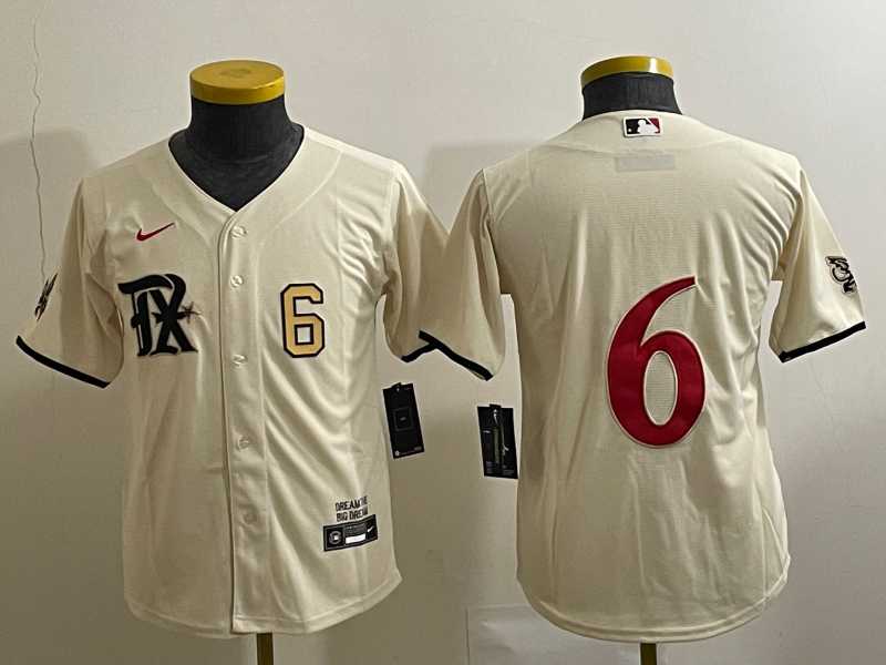 Youth Texas Rangers #6 Josh Jung Number Cream 2023 City Connect Cool Base Stitched Jersey,We sell and wholesale Youth Texas Rangers #6 Josh Jung Number Cream 2023 City Connect Cool Base Stitched Jersey on line form chian!